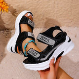 Breakj Sports Sandals Women Wear 2025 New Summer Drill Thick Bottom Magic Stick Soft Bottom Roman Beach