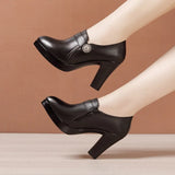 Autumn And Winter New Deep Mouth Single Shoes Women's Thick Soles Waterproof Table Soft Soles High Heels Catwalk Work Shoes Women's Single