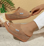 Breakj New Slope And Slippers Fashion Fish Mouth Cool Slippers Wearing Light Beach Women's Cool