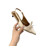 Breakj Version Of The Bow Tip Tip Heel High Heels 2025 New Spring And Summer Temperament Famous Slime Head Cold