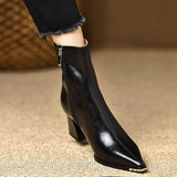 Breakj Retro Fashion Metal Sharp Head And Fashion Boots Autumn And Winter New Plus Velvet Temperament Short