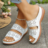 Breakj Hollow Flowers One-Word Slippers Women In The Summer Of 2025 New Leisure Thick Bottom Slope And Cold Slippers