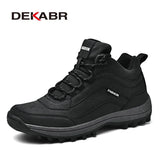 Size 39~48 Split Leather Men Boots Autumn Winter Waterproof Non-slip Work Shoes High Quality Sneakers Lace-up Ankle