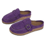 Size Slippers Women's 2023 Summer New British Belt Buckle Baotou Semi-Slippers Direct Sales Single