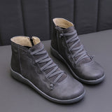 Breakj Autumn And Winter Large-Size Flat Bottom Warm Lady Short Boots New Flat Bottom Women