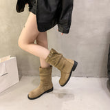 Breakj Vintage British Style Fashion Boots 2025 Autumn And Winter New Street Women Boots Simple Low And Short