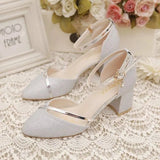 Breakj Women 2025 Spring And Autumn New Sleeker Wedding Shoes Women Fashion Thick Heel Single Shoes Buckle Bridesmaid High