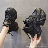 Breakj Old Dad Shoes Women 2025 Autumn New European Over-Fire Sneakers Thick Soles Of Small Height Women's