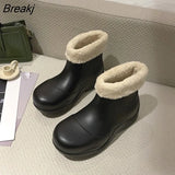 New Luxury Women Casual Thick Bottom Short Boot Rain Boots New Rubber Ladies Walking Waterproof Ankle Rain