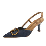 Breakj Design Temperament Blue Single Shoes Spring And Autumn New Pointed High Heel Fine Heel High Heel