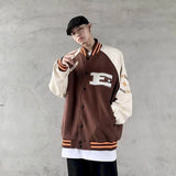 American Retro Stitching Baseball Uniform Jacket Men Baseball Clothes Women Hip-hop Trend Oversize Casual