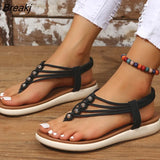 New Summer Sandals Women Fashion Flat Casual Beach Sandals Outdoor Flip Flop Shoes Plus Size Flat Shoes Sandalias De
