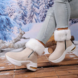 Breakj Snow Boots Women Winter New Brushing Short Cylinder Plus Velvet Warms High-Thick Bottoms To Keep Warm Snow Boots