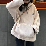 Women Hoodie Solid Color Loose Pullover Hooded Korean Fashion Cold-proof Thicken Soft Spring Hooded Sweatshirts худи