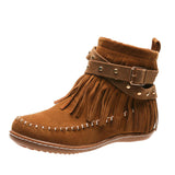 Breakj Suping Bottom Short Boots Women 2025 Autumn And Winter Rivet Belt Buckle Martin Boots Velvet Leisure