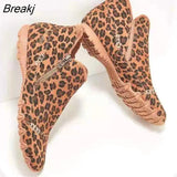 Brand Winter Boots Leopard Women Shoes Flat Casual Cotton Shoes Ankle Boots Thicken Warm Snow Boots Plush Couple