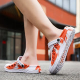 Breakj Men Summer Cool Drag Outdoor Hole Shoes Outside Wearing Sandals Home Half-Dragging Korean Trend Personalized Beach