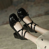 Breakj New Spring And Autumn Cross-Tie Mary Jane Small Leather Shoes British Wind High Bow Bow Girl Student Single