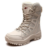 Combat Boots Men's Large-Size Outdoor Plus Velvet Warm Snow Boots Men's High-Top Cotton Shoes Couple Climbing