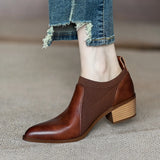 Heel Naked Boots Women 2023 Commuter Pointed Stitching With A Retro Deep Foot Pedal Women's