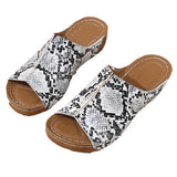 Breakj New Summer Wedge Slippers Female Sandals Thick Platform Plus Size One-Word