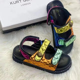 Breakj Round Head Magic Stickers Women's Large-Size T-Cool Beach Sandals 43