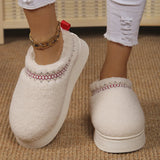 Lamb Wool National Snow Shoes Women's 2024 Autumn And Winter New Style Baotou Warm Cotton Shoes With Plush