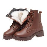 Ankle Boots Woman Winter 2023 Elegant Snow Platform Shoes Ladies Boots Short Leather Botins Free Shipping Large Size
