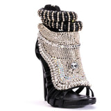 Breakj Water Drill Heavy Industry Fine High Heel Size 47 Banquet High Heel Women Sandals