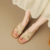 New Summer Ladies Retro All-matching Sandals, Square Head Casual Chunky Fashion Sandals,