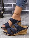 Breakj Bottom Round Head One-Word Wear 2025 New Summer Slope And Large-Size Women's Fashion Cold Slippers