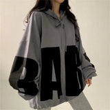 Letter Printing Hoodies Women 2023 Spring Autumn Thin Street Sports Loose Large Size Casual Hooded Pullover Womens