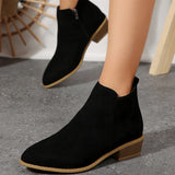Breakj Size 2025 Autumn/Winter And Ankle Boots Tip Side Zipper With Coarse And Martin Boots Solid