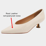 Size 33-40 Women Pumps Real Leather Sexy Solid High Heels Shoes For Women Spring Office Ladies Footwear Fashion