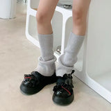 And Winter Lolita Pile Jk Pure Color Socks Cover Soft Waxy Warm Folding Leg Boot Cover Pile Leg