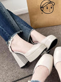 Breakj Heel Barbie Shoes Pine Cream Sole Coarse Heel Fairy White Mary Treasure Shoes Small 12Cm Wedding Artifact Wedding