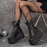 Breakj Tallening Martin Boots Women's New High-Heeling British Fengfeng Street Pines Bottom Slope And Short Boots In Autumn