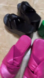New Summer Sandals Velcro Stitches Hollowed-Out Thick Soles With Large Open-Toed Casual
