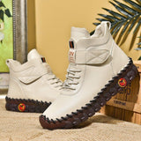 Add Down Warm Martin Boots Female British Fashion Versatile Velcro Casual High Top Cotton Boots Plus
