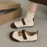 Breakj Retro Simple Shoes Women 2024 Spring And Summer New Women's Wind Color Single Shoes Soft Sole Students Bean