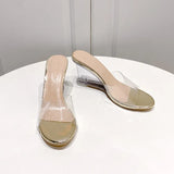 New Crystal Heel Sandals Transparent Belt High-Heeled Slippers Summer New Korean Fashionable