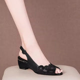 Breakj New Fish Mouth Sandals Women 2025 Slope Heel Buckle With Comfortable Women's Shoes Water Drill Sandals