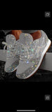 Casual Shoes Fall 2023 New Sequins With Breathable Rhinestone Thick Sole Student Large Size Women's