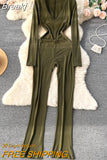 Women Long Sleeve Jumpsuits New Spring Fashion Solid V-neck High Waist Skinny Bodycon Full Length Casual Female