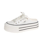 Semi-Slippers Women's Summer 2024 New Style Thick Soles Without Heels Breathable Mesh Lazy People Put On Sandals With One