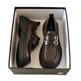Breakj Leather Shoes Women's British Wind Network Red Explosion High-End Feeling With Thick-Soled Leuk-Fowl One-Legged Mary Jane Single