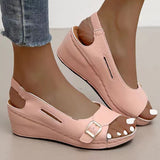 Women Sandals Slip On Wedge Heels Sandals Summer 2023 New Wedges Shoes Women Soft Heeled Sandals Female Elegant Sandalias
