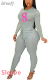 Sexy Women Skinny Two Piece Sets Summer Bodycon Tracksuits Sleeveless PrintingTop + Leggings Pants 2pcs Outfits