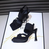 Breakj Side Thick Sole Fine Heel Sandals Women 2025 Summer New Belt Buckle Waterproof Toe High-Heeled