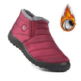 WaterProof Ankle Boots for Women 2021 Warm Plush Women's Shoes Round Toe Thick-soled Outdoor Casual Antislip Couple